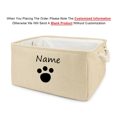 Custom Pet Storage Box – Dog Paw Basket for Toys, Clothes & Accessories