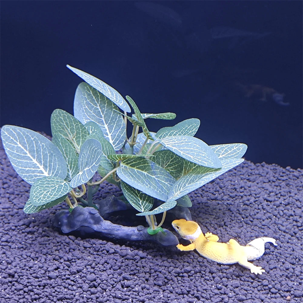Fish Tank Artificial Plant – Tree Trunk Wood Decor with Underwater Grass