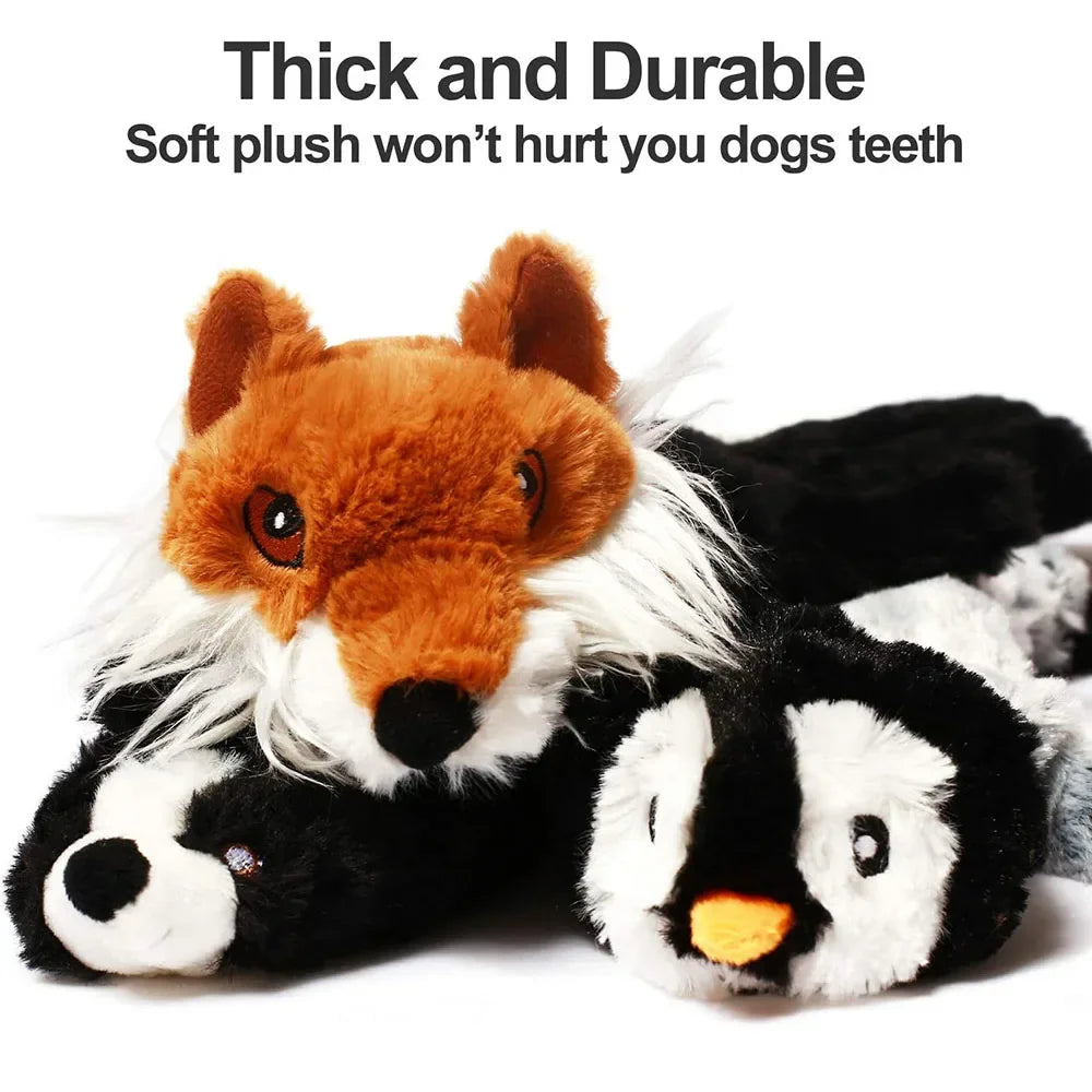 Crinkle Squeaky Dog Chew Toy – 45cm Stuffing-Free Plush Animal Toy