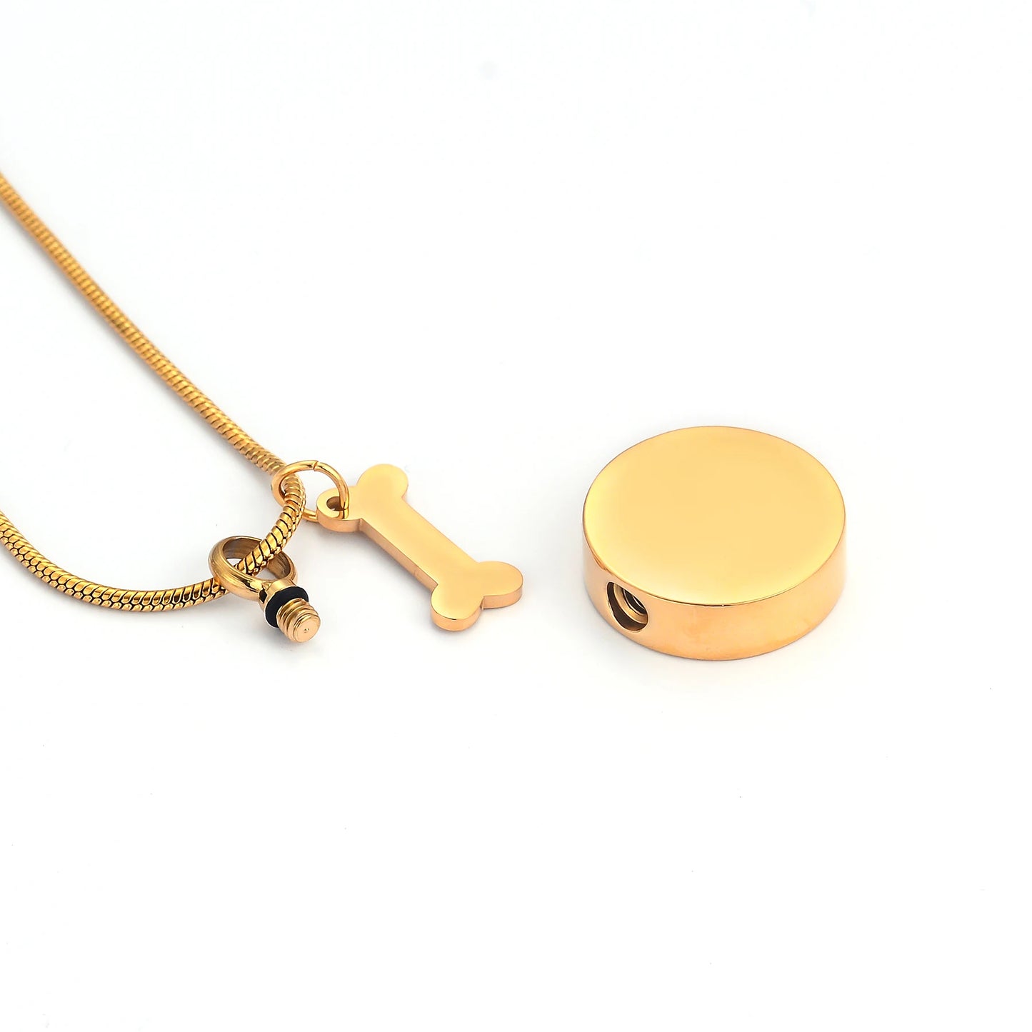 Stainless Steel Ashes Necklace – Custom Paw Print Cremation Keepsake Jewelry