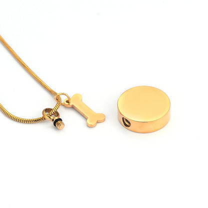 Stainless Steel Ashes Necklace – Custom Paw Print Cremation Keepsake Jewelry