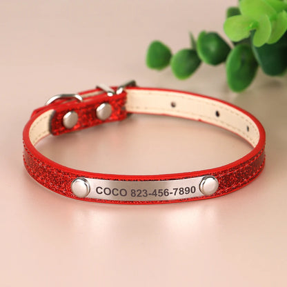 Bling Pet Collar with ID Tag – Personalized Anti-Lost Collar for Cats & Small Dogs