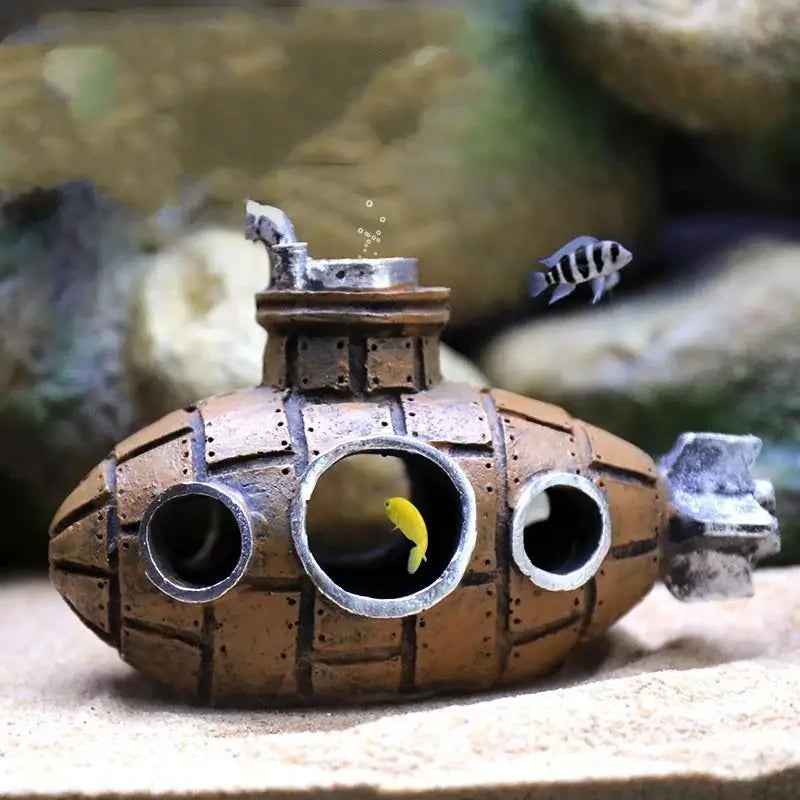 Artificial Aquarium Decoration Shelter Ornament Submarine Decor Resin Landscaping House for Fish Accessories for Aquarium Stuff