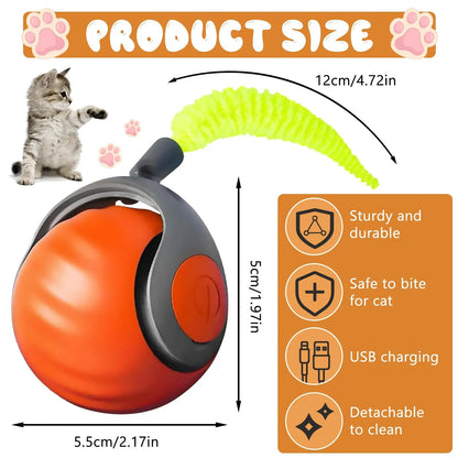 Speedy Tail 2.0 Electric Cat Toy – Automatic Rolling Ball with Dual Speed Modes