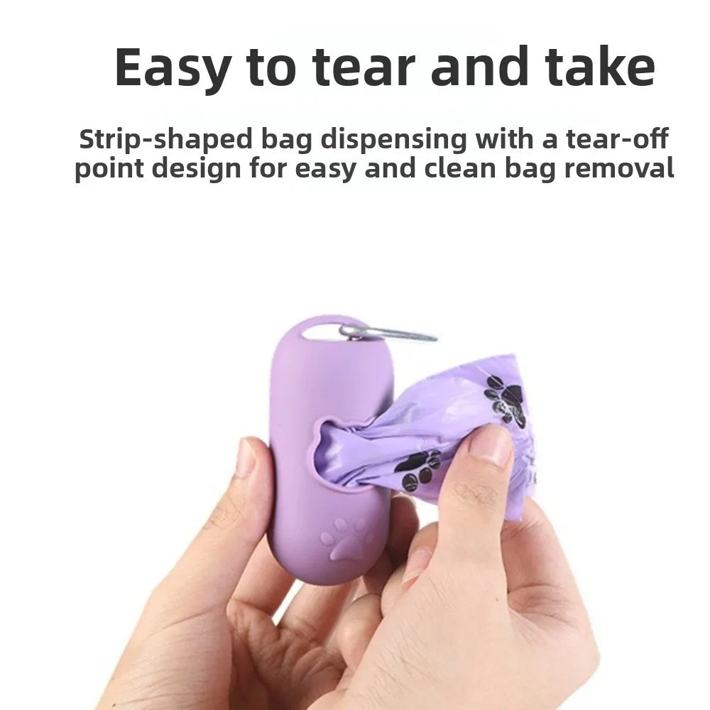 Portable Pet Waste Bag Holder – Silicone Dog Garbage Bag Dispenser with Clip