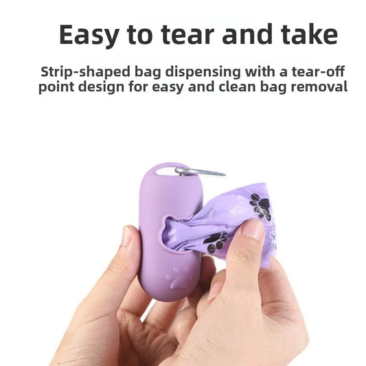 Portable Pet Waste Bag Holder – Silicone Dog Garbage Bag Dispenser with Clip