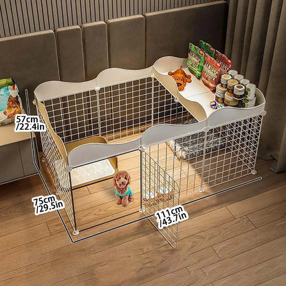 Pet Dog Enclosure – Small Dog Kennel with Isolation Gate & Toilet Area