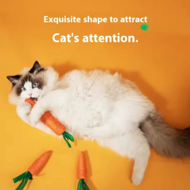 Interactive Cat Carrot Toy – Sound Teething Stick for Chewing & Play