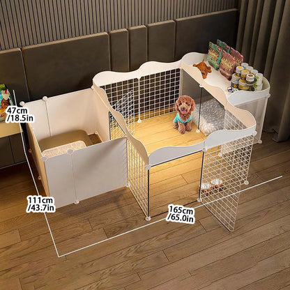 Pet Dog Enclosure – Small Dog Kennel with Isolation Gate & Toilet Area