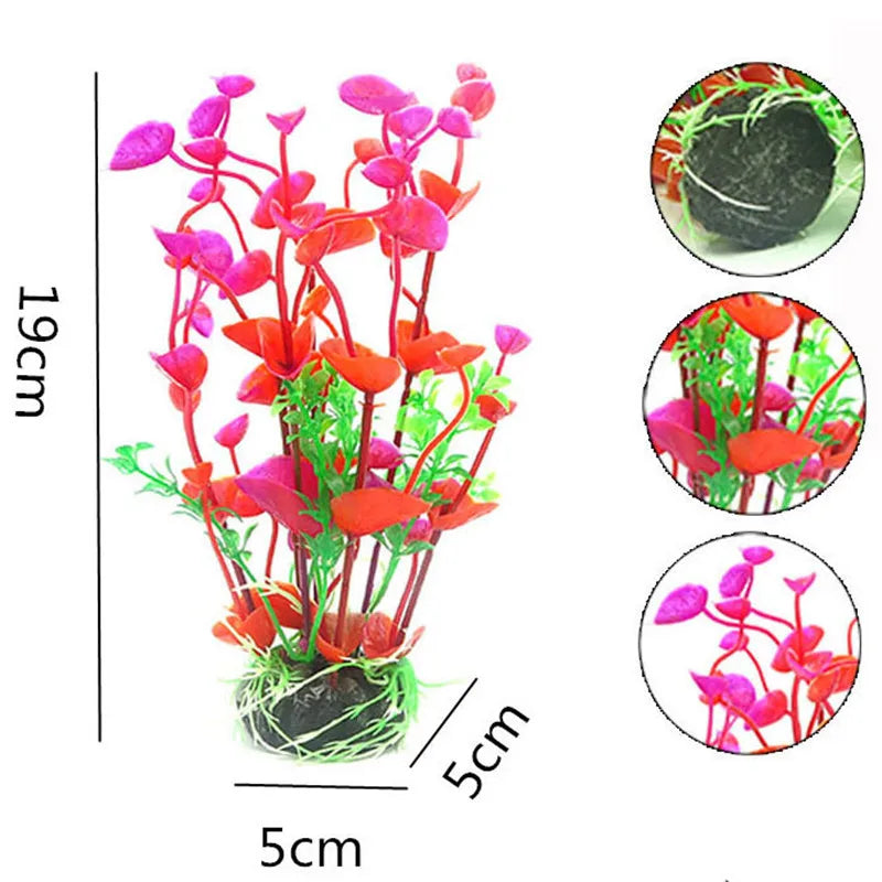 Artificial Aquarium Flower – Purple Plastic Underwater Plant for Fish Tanks