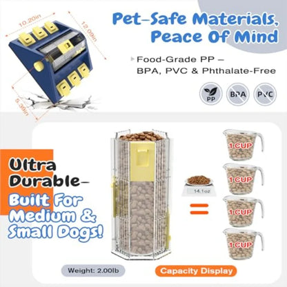 Dog Puzzle Toy Large Size 2 Levels of Challenge Paw-Activated Rolling Treat Dispenser Slow Feeder and Mental Stimulation for Small Dogs