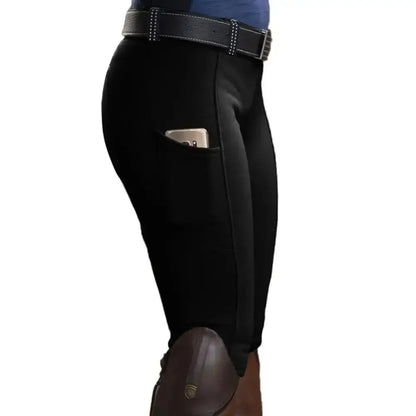 Anti-pilling Equestrian Pants Hip Lift Elastic Horse Racing Trousers Skinny with Phone Pocket Sports Leggings Horses Accessories