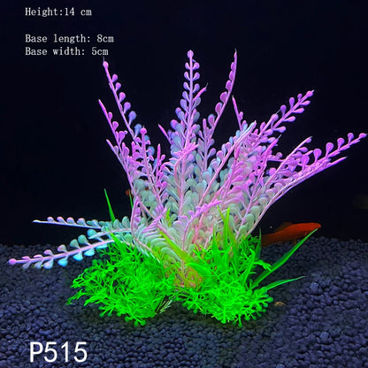 Artificial Underwater Plastic Plants Aquarium Fish Tank Aquatic Fake Shrub Green Water Grass Viewing Simulation Decoration