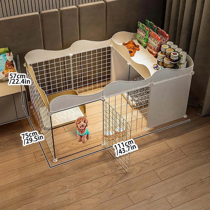 Pet Dog Enclosure – Small Dog Kennel with Isolation Gate & Toilet Area