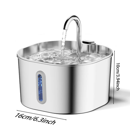 2.2L Automatic Pet Water Fountain – Stainless Steel Cat & Dog Water Dispenser