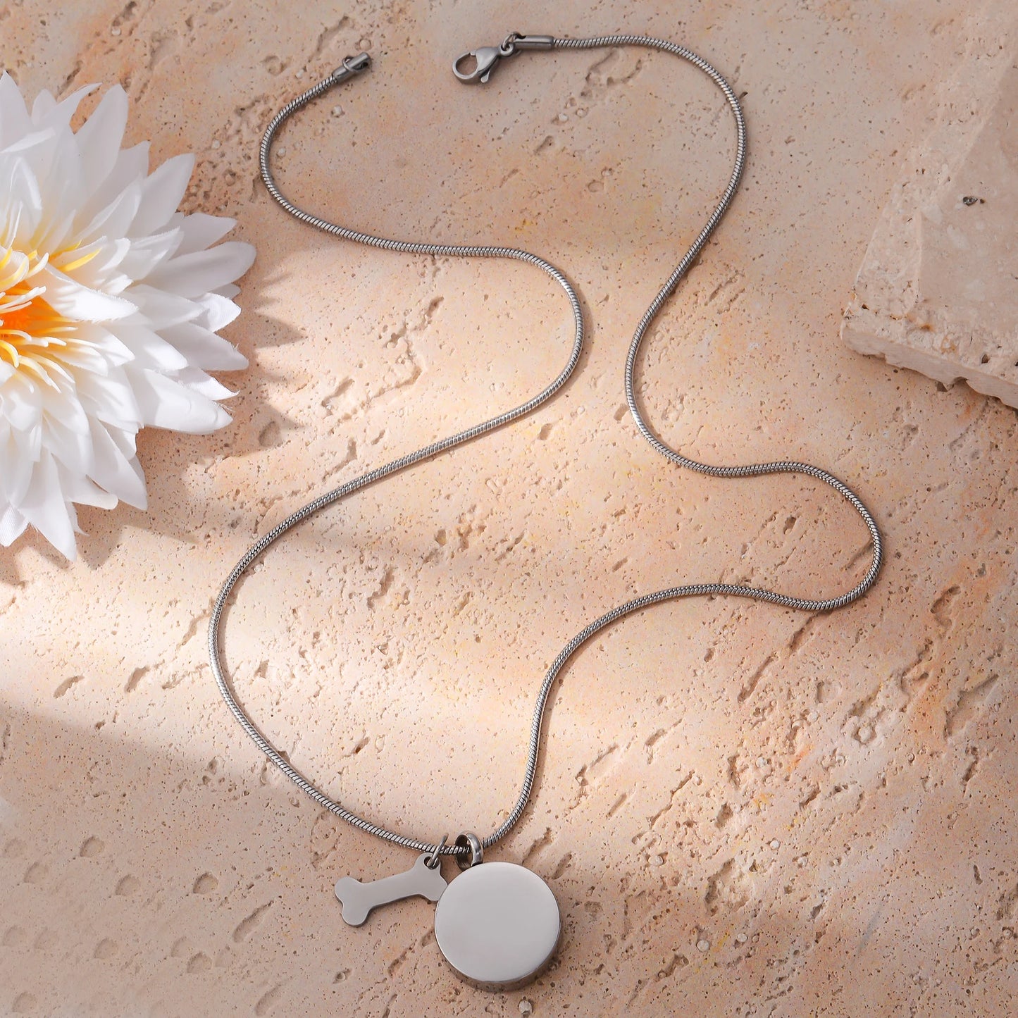 Stainless Steel Ashes Necklace – Custom Paw Print Cremation Keepsake Jewelry