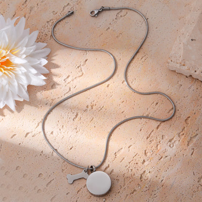 Stainless Steel Ashes Necklace – Custom Paw Print Cremation Keepsake Jewelry