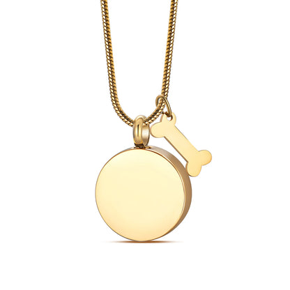Stainless Steel Ashes Necklace – Custom Paw Print Cremation Keepsake Jewelry