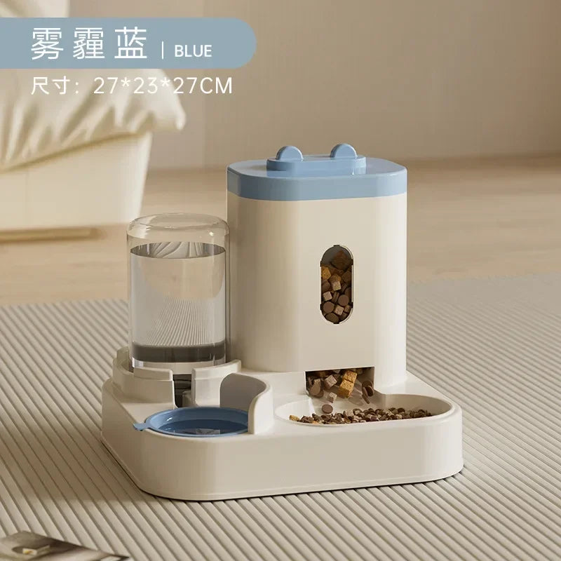 Pet Food Dispenser with Water Fountain – Automatic Feeding Bowl for Cats & Dogs