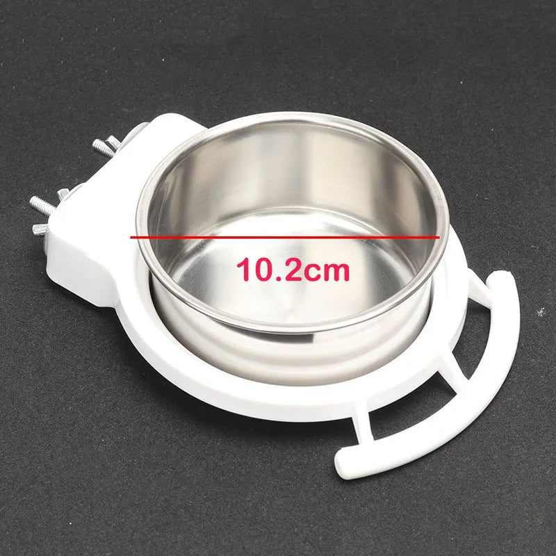 Hanging Stainless Steel Bird Bowl – Food & Water Feeder for Parrots & Cage Birds