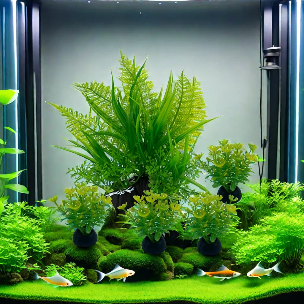 Fish Tank Plastic Plants – Simulation Aquarium Grass Ornaments (5PCS)