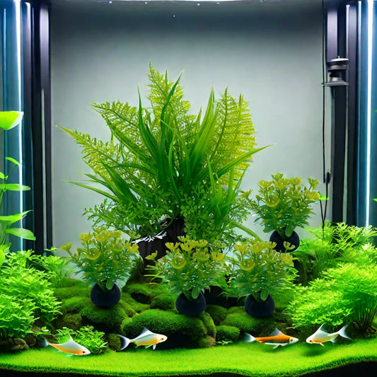 Fish Tank Plastic Plants – Simulation Aquarium Grass Ornaments (5PCS)