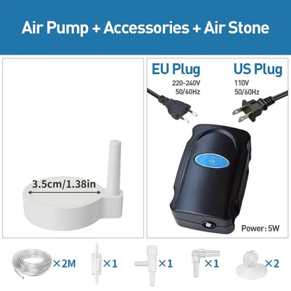 Fish Tank Bubble Pump – Silent 5W Aquarium Air Pump for Oxygenation