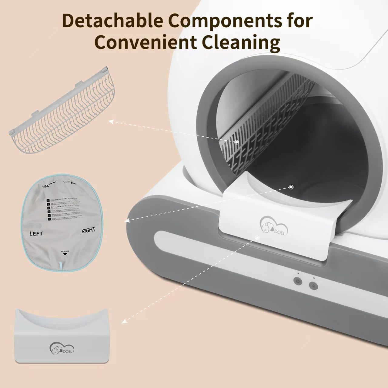 65L Automatic Cat Litter Box – Self-Cleaning Smart Pet Toilet with WiFi Control