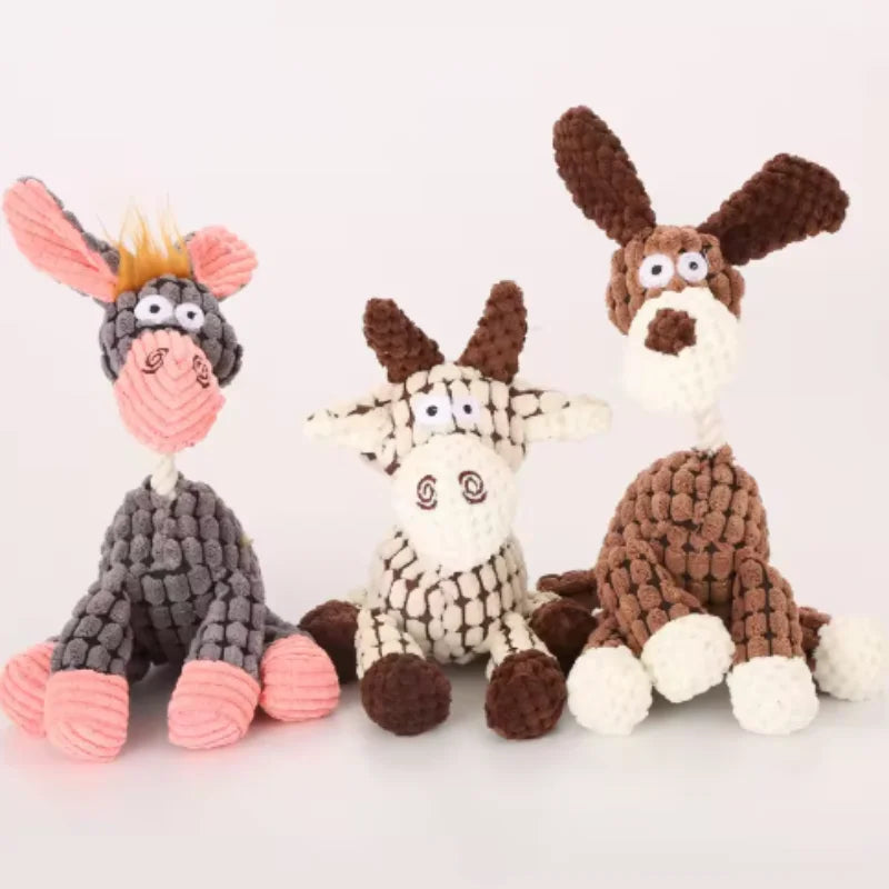 Animal-Shaped Dog Toy – Squeaky Plush Chew Toy for Puppies & Small Breeds