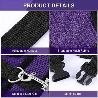 1pc Fashion Chicken Duck Vest Hen Belt Pet Harness Matching Collars Bow Comfortable Leads Breathable Poultry Supplies
