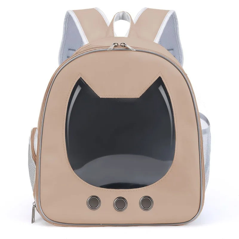 Portable Pet Travel Backpack – Clear Breathable Carrier for Cats & Puppies