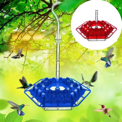 Red Hexagon Hummingbird Feeder Hanging with Hook Garden Bird Feeder Attract More Winged Visitors to Your Outdoor Space