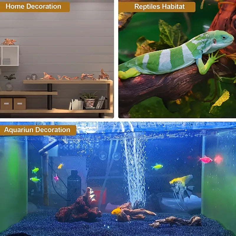 1PC Wooden Aquarium Landscape Decoration Natural Aquarium Sinkable Driftwood For Fish Tank Reptile Climbing Branches Random Style