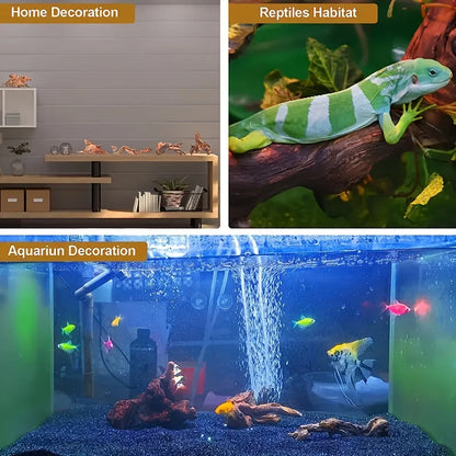 1PC Wooden Aquarium Landscape Decoration Natural Aquarium Sinkable Driftwood For Fish Tank Reptile Climbing Branches Random Style