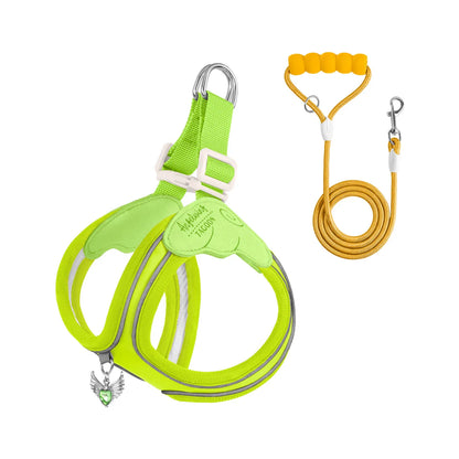 Reflective Adjustable Cat & Dog Harness – Lightweight Outdoor Walking Vest with Leash
