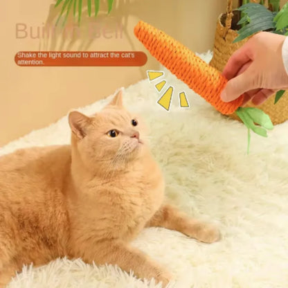 Interactive Cat Carrot Toy – Sound Teething Stick for Chewing & Play