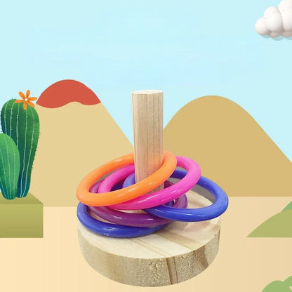 Fun Wooden Parrot Toy – Interactive Exercise Ring for Parakeets & Birds