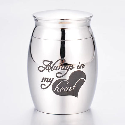Stainless Steel Cremation Keepsake – Custom Memorial Container for Ashes & Hair