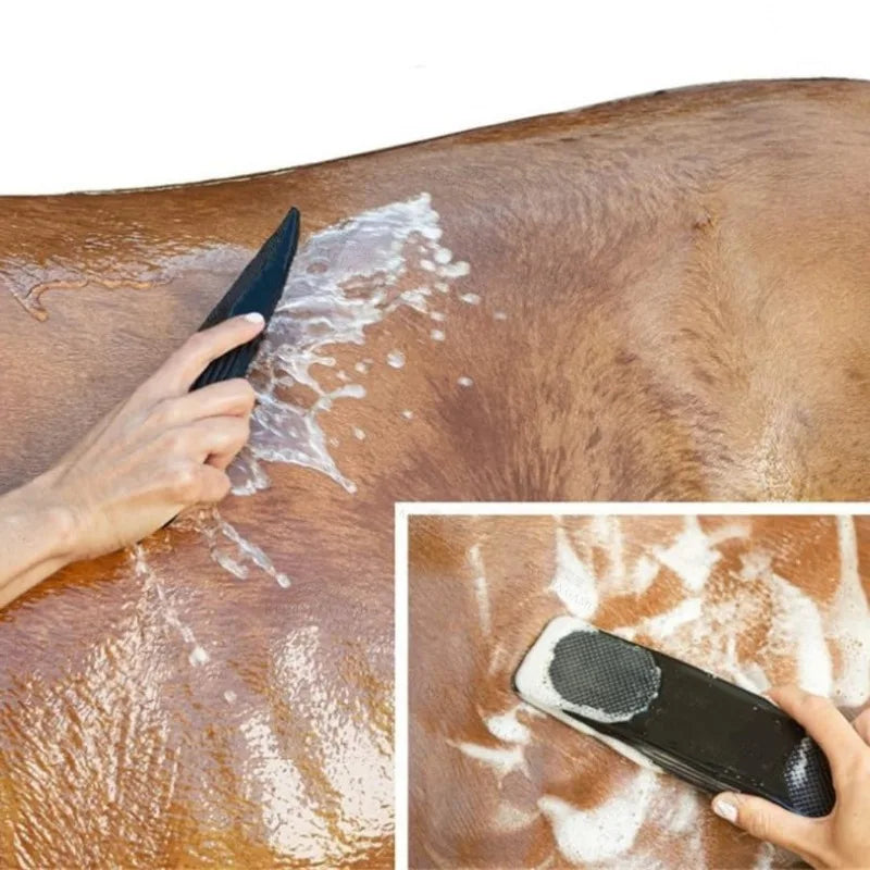 Equine Grooming Brush – Rubber Hair Comb for Cleaning, Massage & Loose Hair Removal
