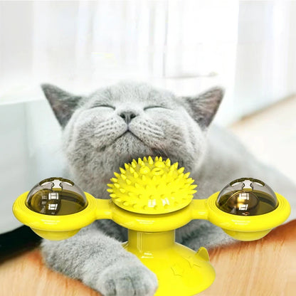 Spinning Windmill Cat Toy – Fun Interactive Puzzle Toy for Indoor Cats