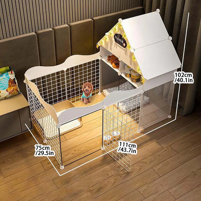 Pet Dog Enclosure – Small Dog Kennel with Isolation Gate & Toilet Area