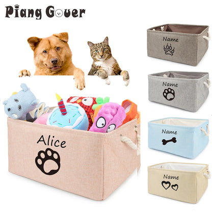 Custom Pet Storage Box – Dog Paw Basket for Toys, Clothes & Accessories