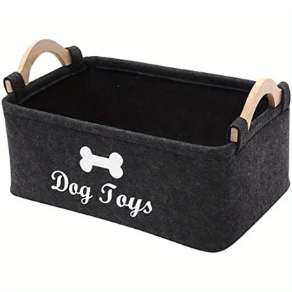 Pet Toy Storage Organizer – Felt Basket for Dog Toys, Accessories & Supplies