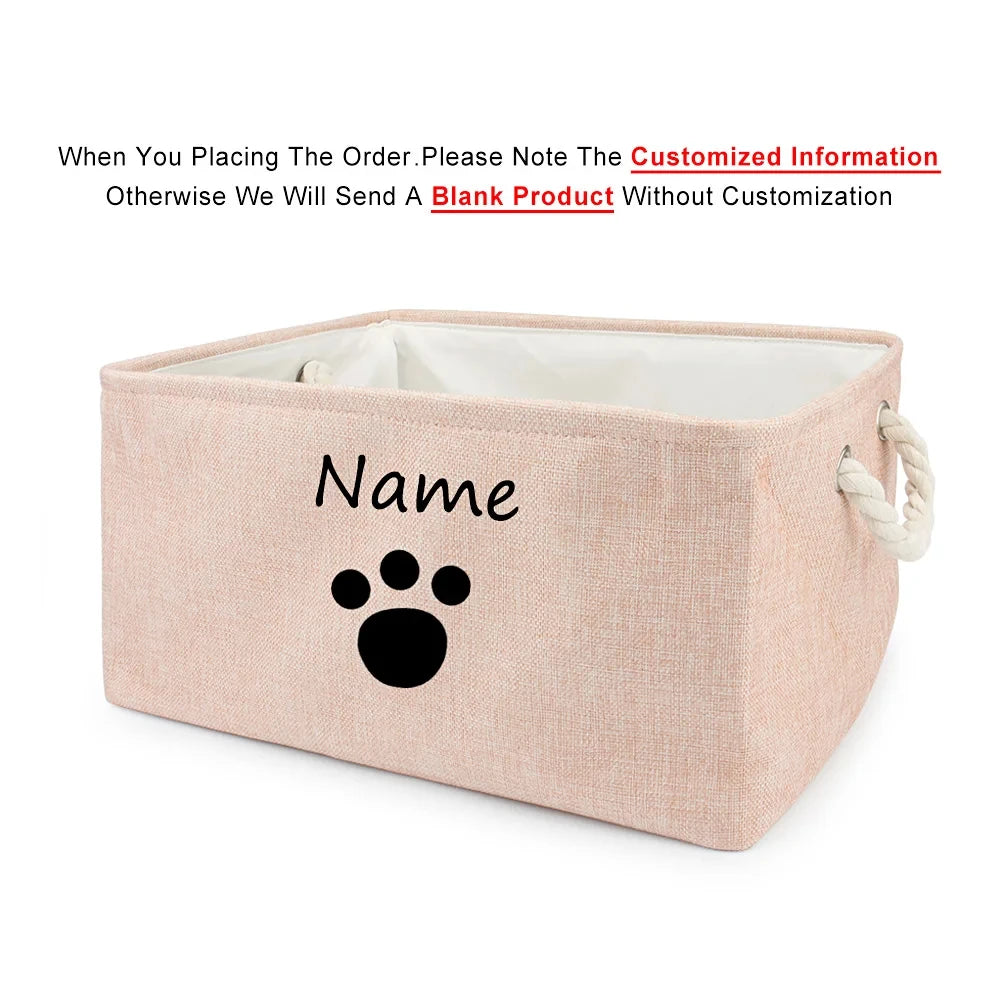 Custom Pet Storage Box – Dog Paw Basket for Toys, Clothes & Accessories