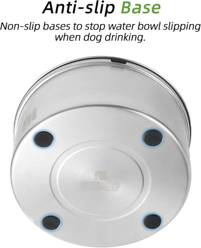 1L No Spill Dog Water Bowl, Stainless Steel Slow Feeder, Anti-Splash