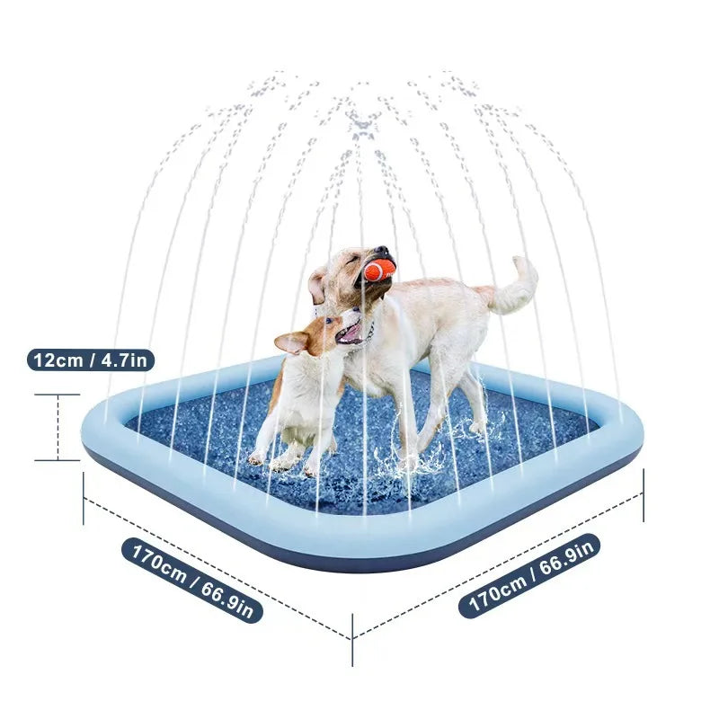 Dog Sprinkler Mat – Large Water Play Pad for Summer Cooling and Exercise