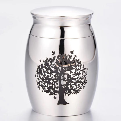 Stainless Steel Cremation Keepsake – Custom Memorial Container for Ashes & Hair