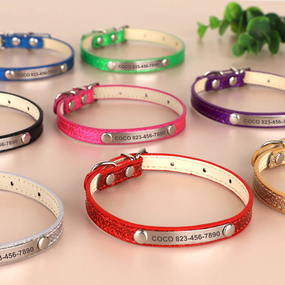 Bling Pet Collar with ID Tag – Personalized Anti-Lost Collar for Cats & Small Dogs