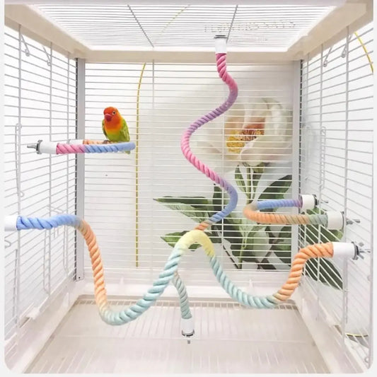 Bendable Bird Perch Rope – Cage Climbing Accessory for Cockatiels & Parakeets