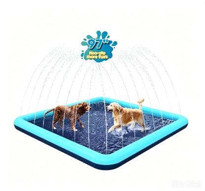 Dog Sprinkler Mat – Large Water Play Pad for Summer Cooling and Exercise